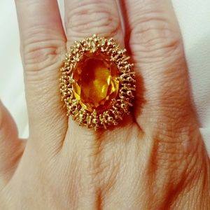 18k gold vintage citrine Corletto ring
